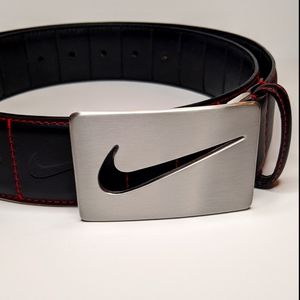 Nike Golf Leather Belt | Black with Red | 38"